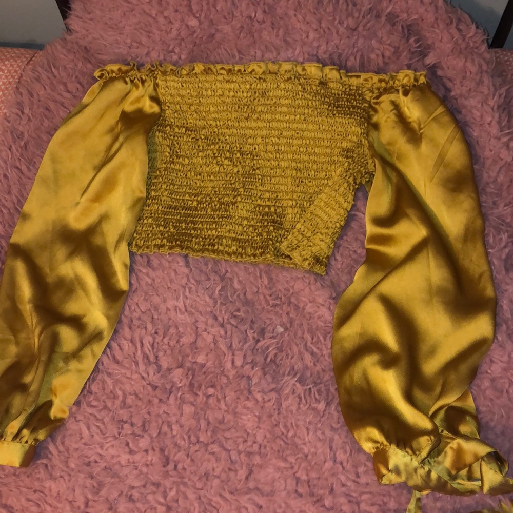 Cropped off the shoulder top